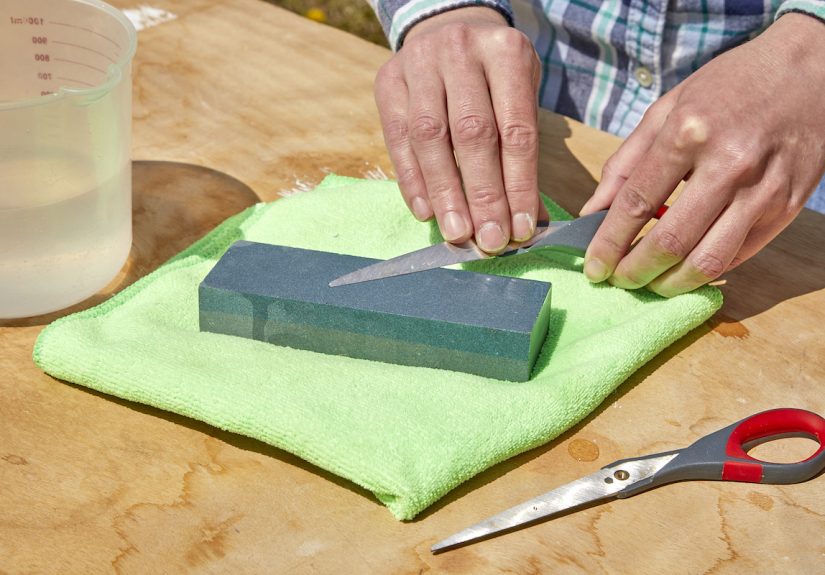 How to Sharpen Scissors With a Sharpening Stone + Photos