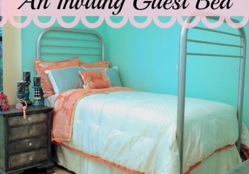 TURN AN OLD BUNK BED INTO AN INVITING GUEST BED