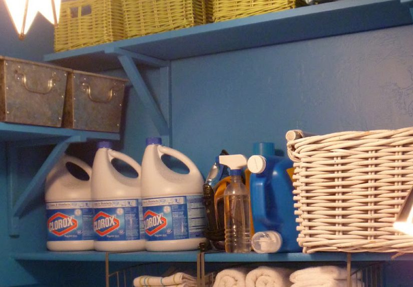 Colorful Blue Laundry Room Makeover