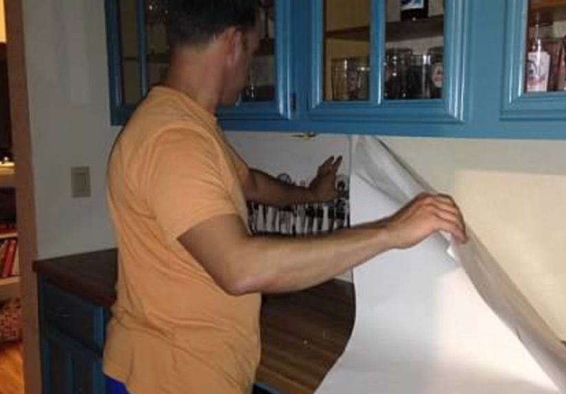 DIY “Bathing Beauties” Bar Backsplash