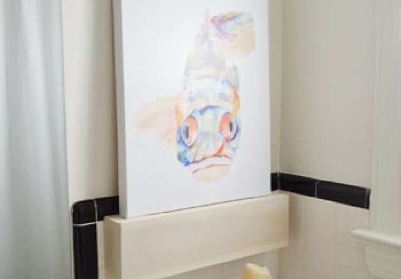 How To Hide A Cracked Tile With A DIY Shelf