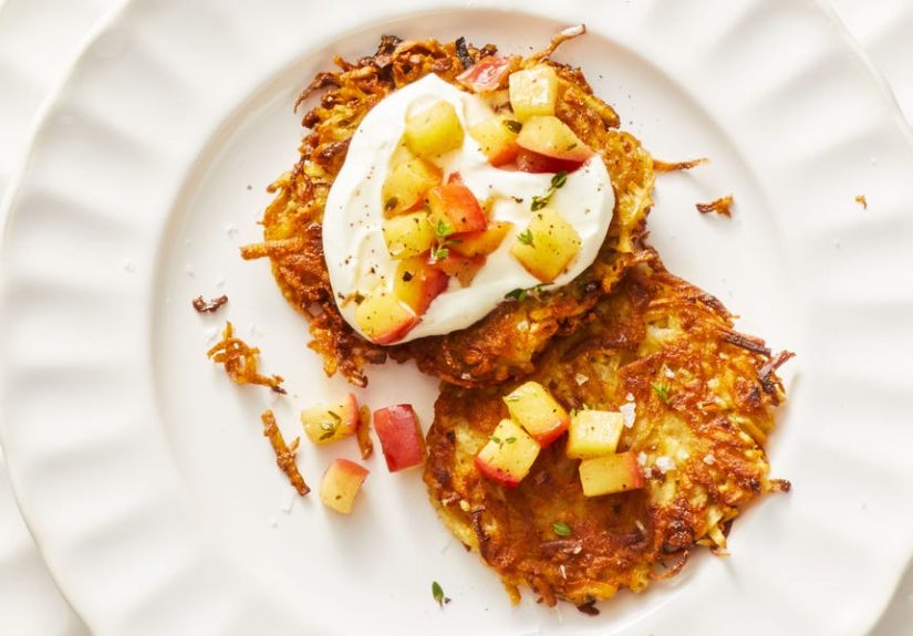 Best Parsnip-Potato Latkes with Quick Sautéed Apples Recipe - How to Make Parsnip-Potato Latkes with Quick Sautéed Apples