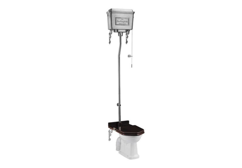 Burlington High Level Toilet - Polished Aluminium Cistern