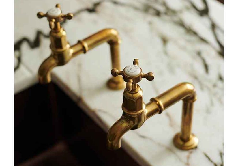 deVOL Aged Brass 'Mayan' Taps
