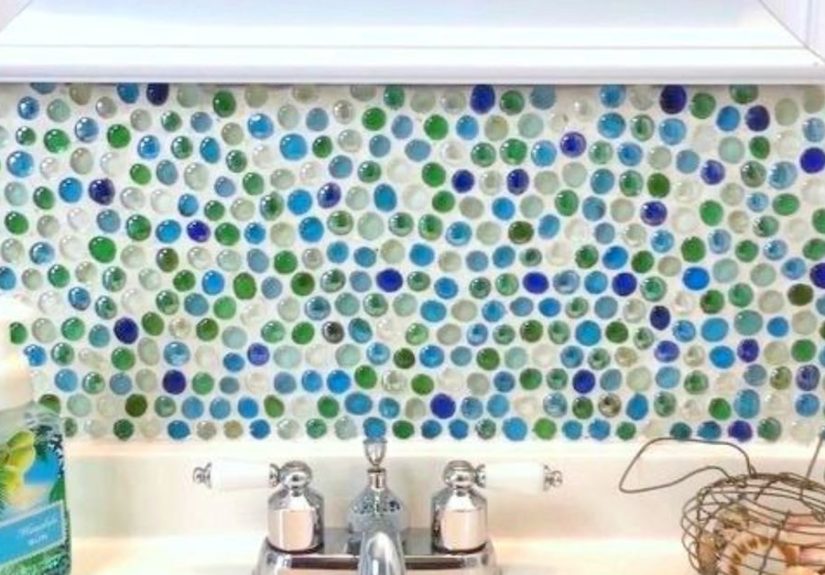 Dollar Store Dollar Tree DIY Backsplash: Budget Friendly Bathroom Reno