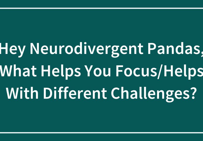 Hey Neurodivergent Pandas, What Helps You Focus/Helps With Different Challenges?