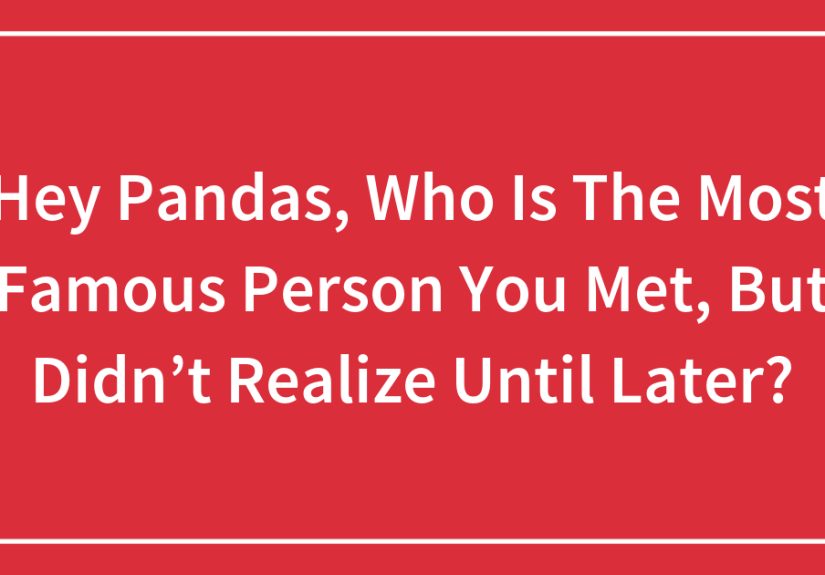 Hey Pandas, Who Is The Most Famous Person You Met, But Didn’t Realize Until Later?
