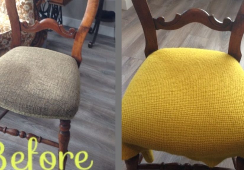 How to Make a Shrunken Sweater Chair Reupholster DIY