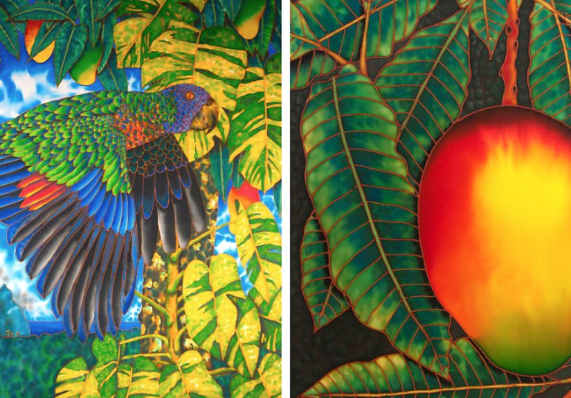 I Make Mango And Tropical-Inspired Drawings On Silk (7 Pics)