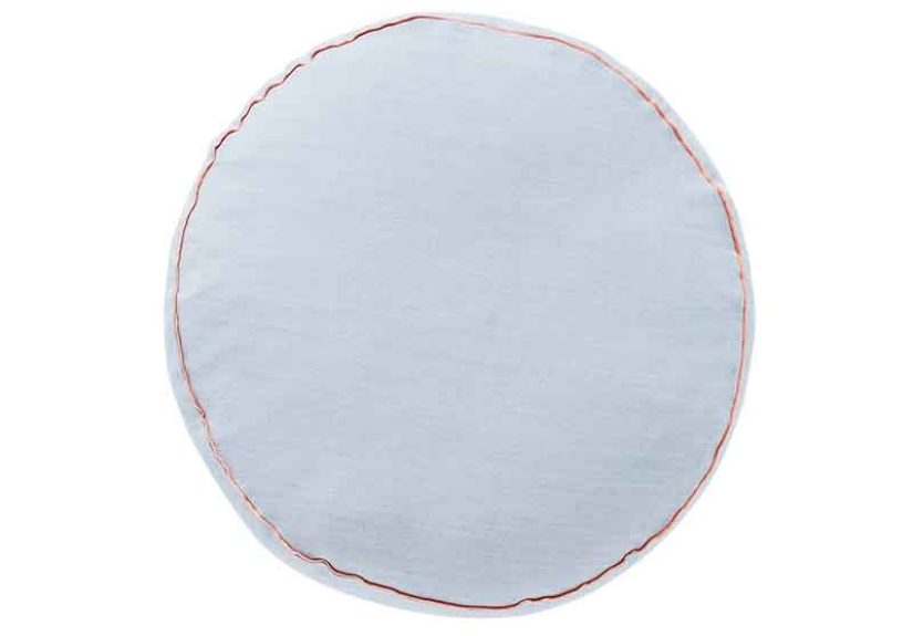Mukesh Round Linen Cushion Illusion Blue
