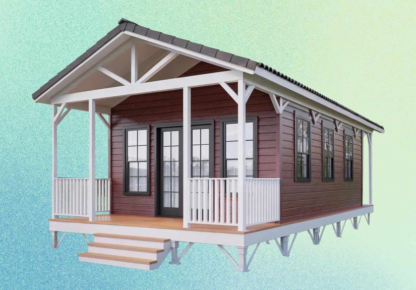 This Amazon Tiny House Has a Cute Covered Front Porch