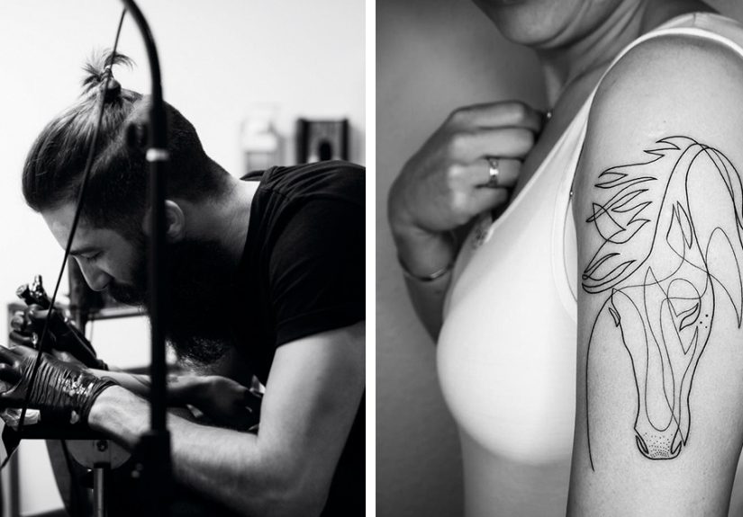 100 Incredible Tattoos Created Using A Single Continuous Line By Mo Ganji