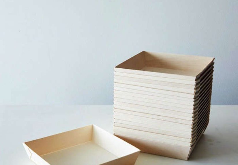 Compostable Wooden High-Edge Plates