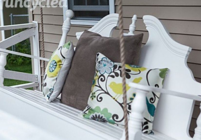 Hanging a Porch Swing Made From an Old Bed Frame