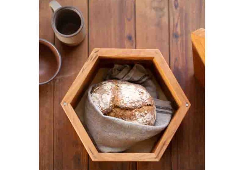 Hexagon Bread Box With Removable Lid