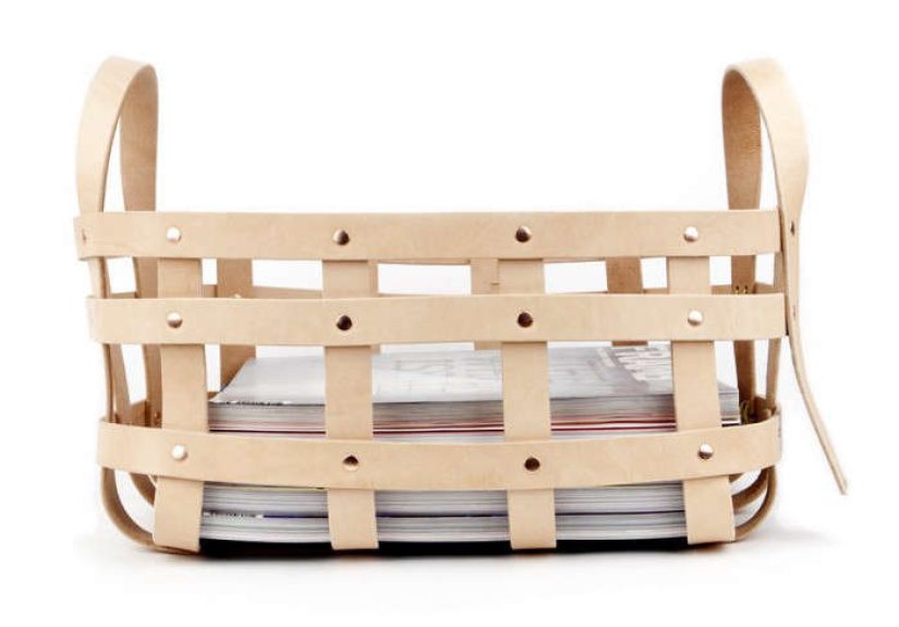 Leather Strap Large Basket