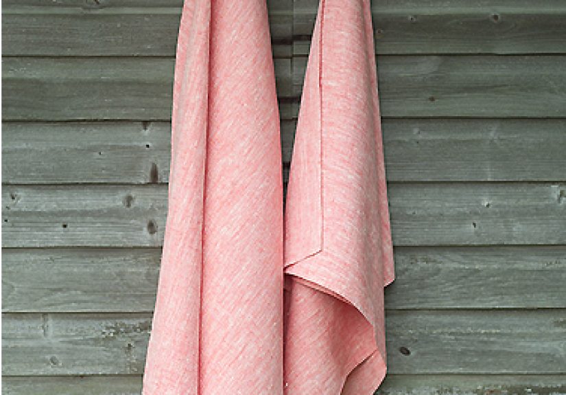 Bath Towel Red Linen Francesca