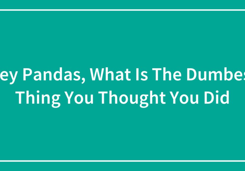 Hey Pandas, What Is The Dumbest Thing You Thought You Did
