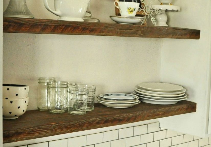 Rustic, Open Shelving for Free! My “How-To”.